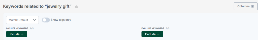 Screenshot from eRank's Keyword Tool.