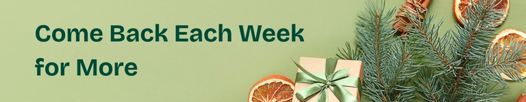 Holiday banner with cozy desk items and text saying ‘New Holiday Tips Every Week