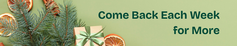 Holiday banner with cozy desk items and text saying ‘New Holiday Tips Every Week