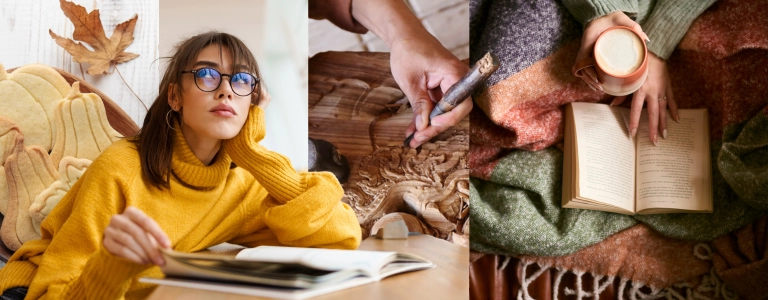 "Phase 2: Seasonal Trends & Product Planning" in bold letters, featuring fall leaves, cozy textures, and warm seasonal colors.