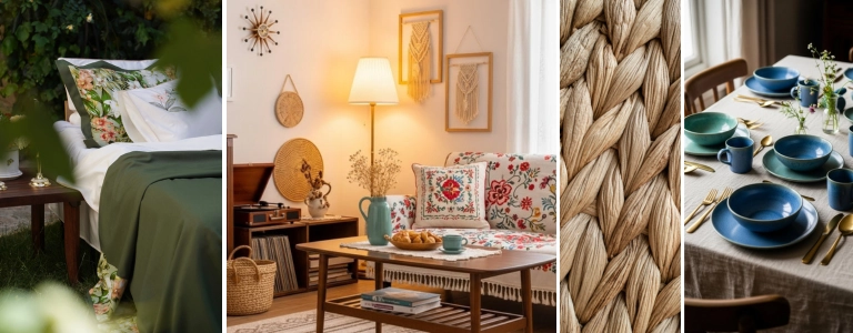 Home decor trends for Etsy in 2026 featuring warm minimalism, natural textures, and earthy colours