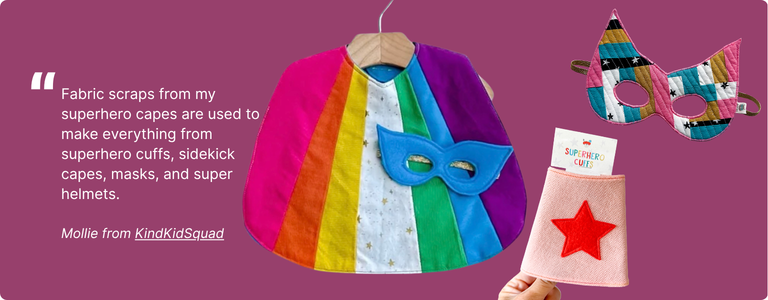 Rainbow superhero capes, masks, and cuffs for kids