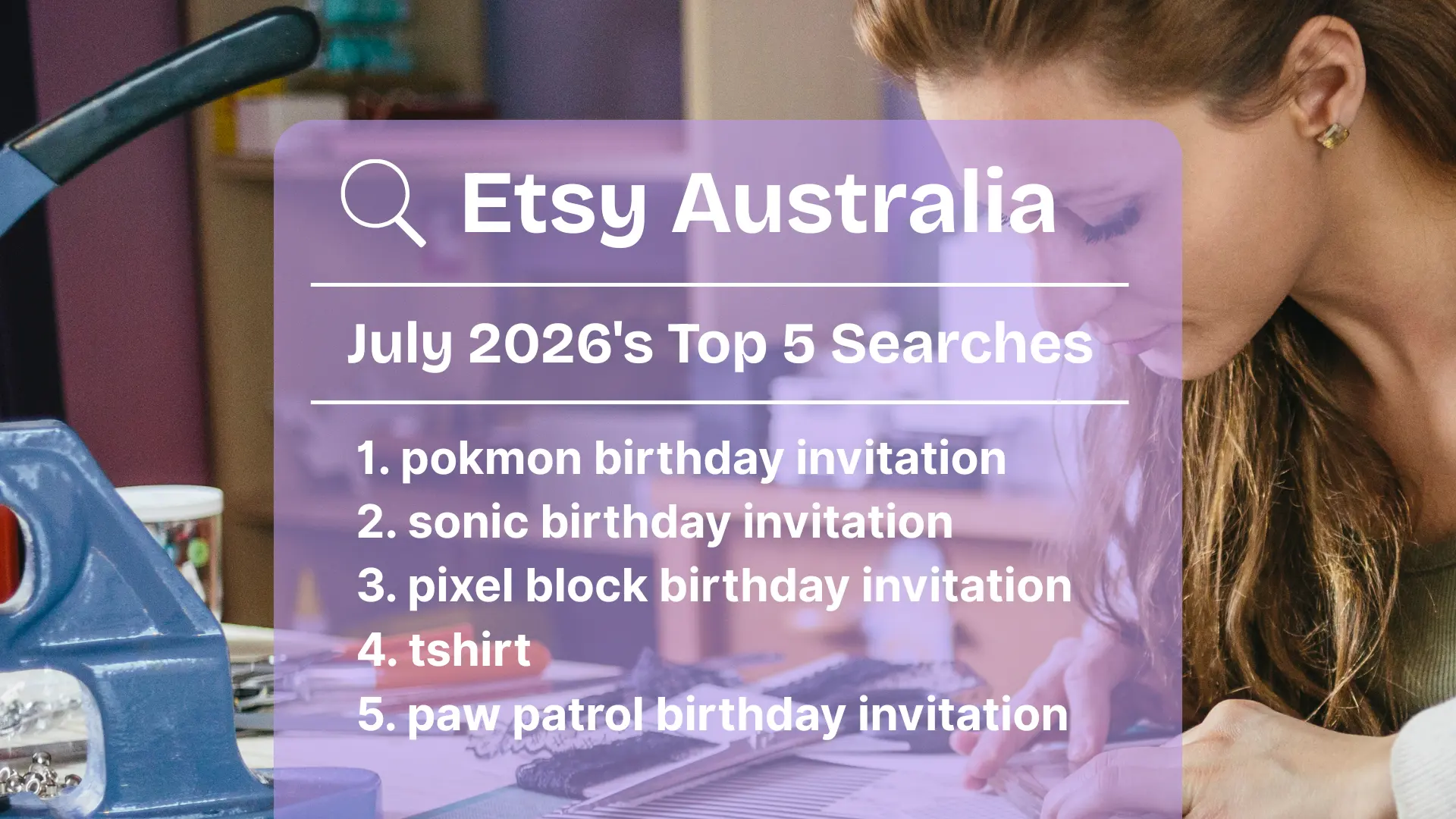 July 2026 Etsy Australia keyword trends, eRank's monthly report for the Australian market