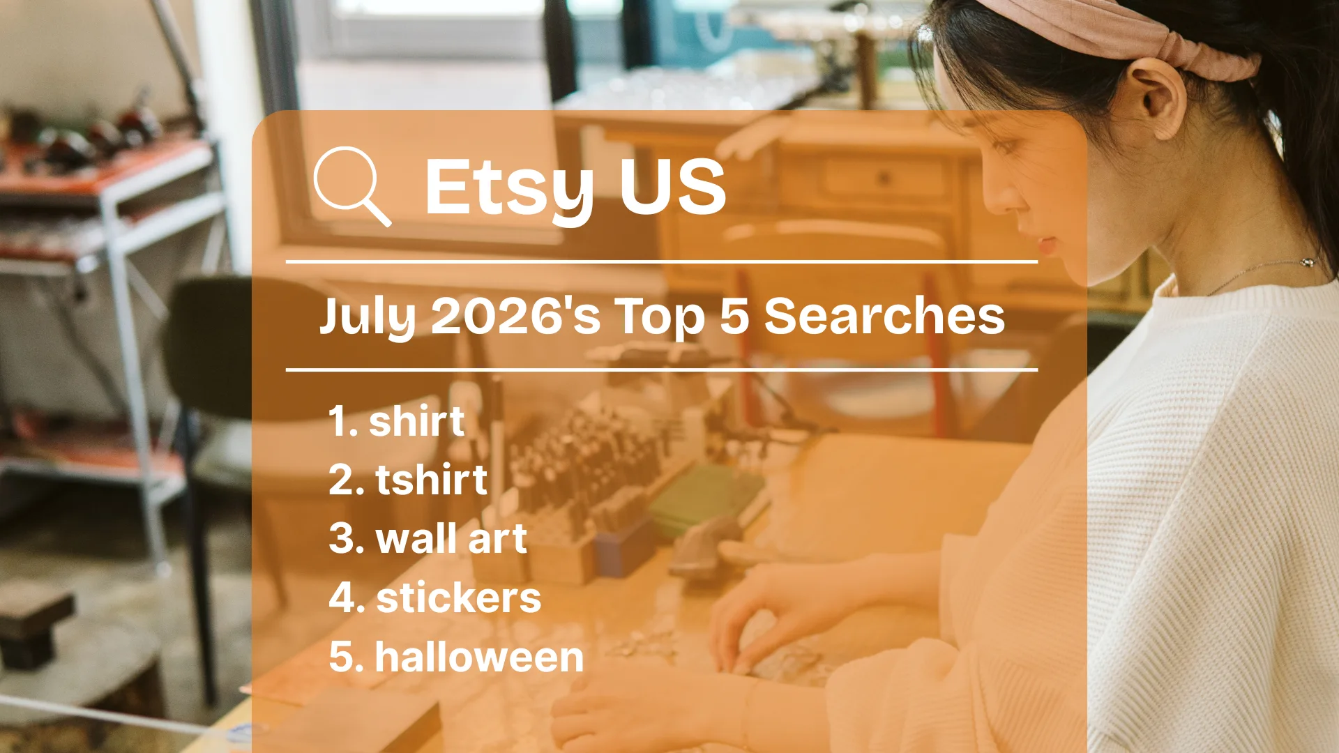 Etsy US search trends for July 2026, eRank's monthly report for the US market