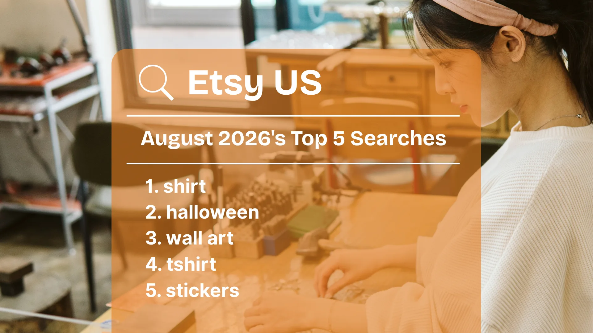 Etsy US search trends for August 2026, eRank's monthly report for the US market